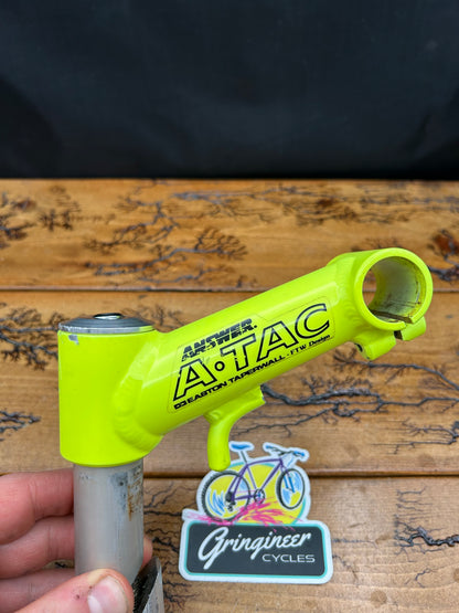 Answer ATAC Easton Taperwall 115mm 1 1/4 Inch Neon Yellow Quill Stem