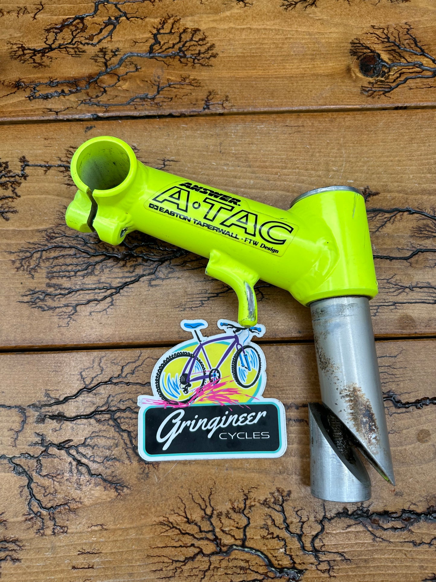 Answer ATAC Easton Taperwall 115mm 1 1/4 Inch Neon Yellow Quill Stem