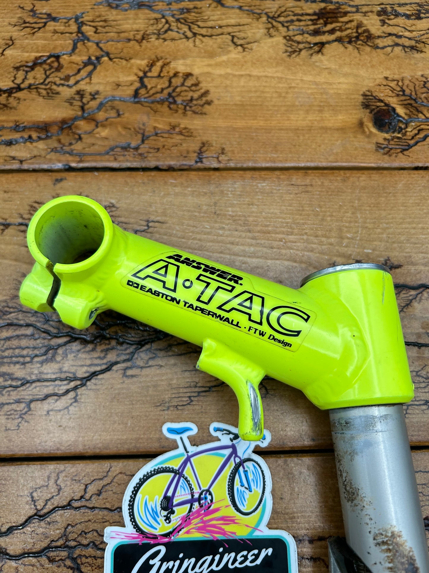 Answer ATAC Easton Taperwall 115mm 1 1/4 Inch Neon Yellow Quill Stem