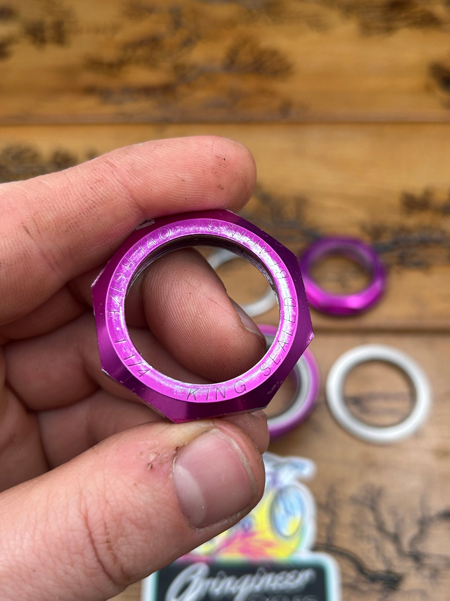 Chris King No Logo 1 1/4 Inch 3DV Purple 2nut Threaded Headset