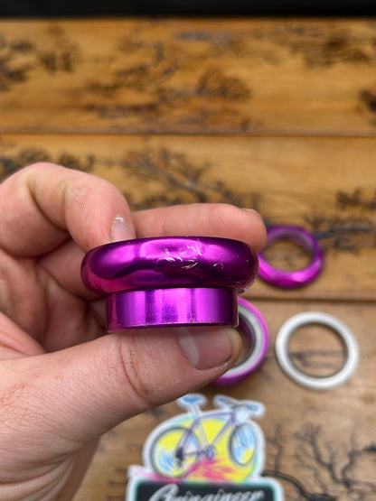 Chris King No Logo 1 1/4 Inch 3DV Purple 2nut Threaded Headset