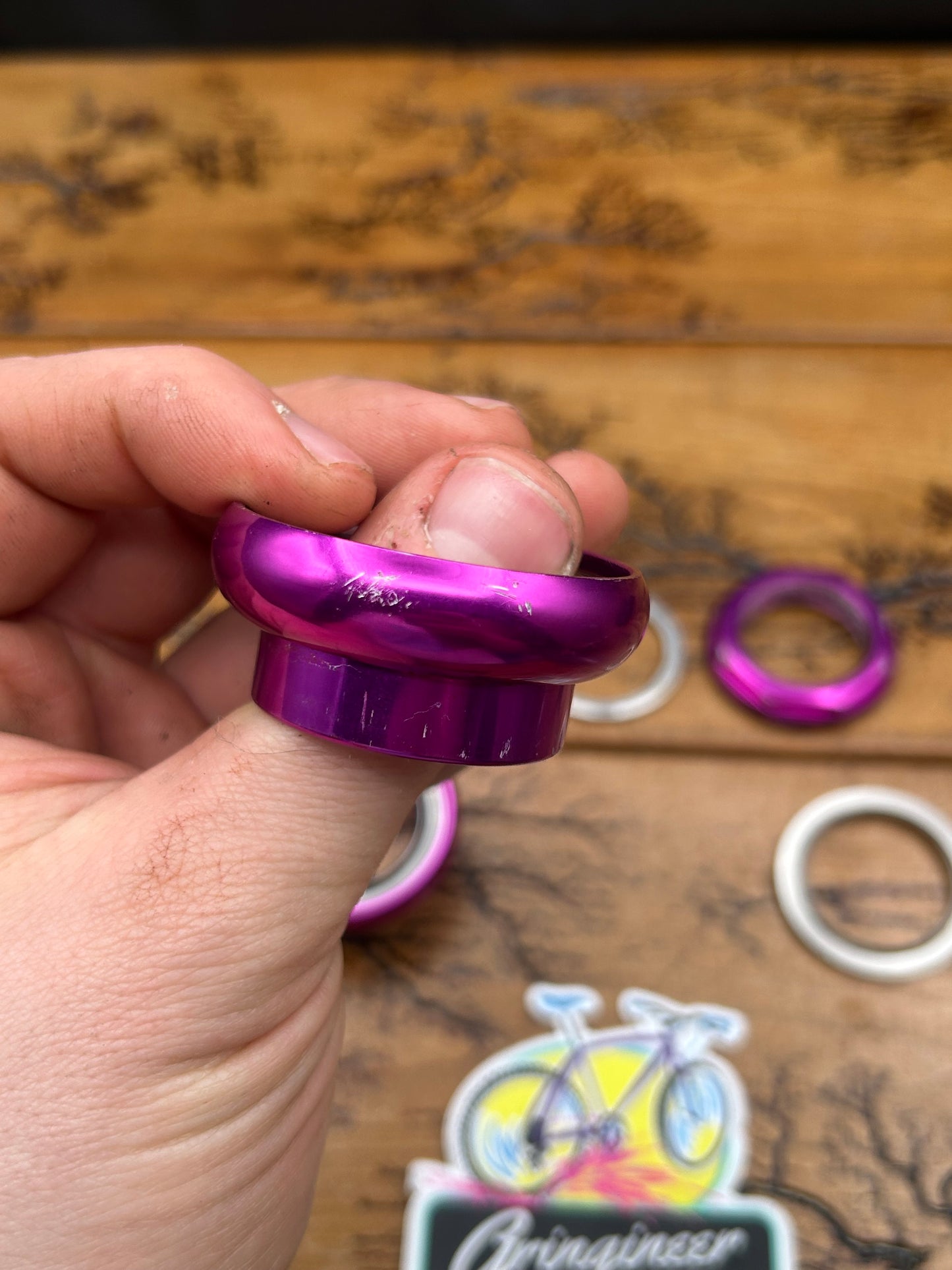 Chris King No Logo 1 1/4 Inch 3DV Purple 2nut Threaded Headset