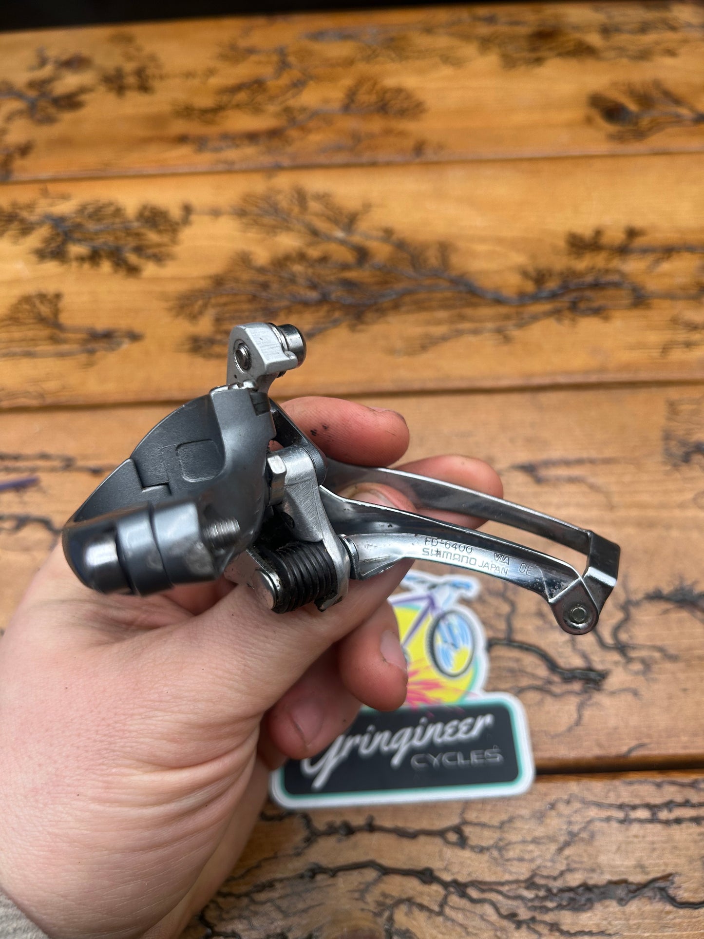 Shimano 600 Tri Color FD-6400 28.6mm Bottom Pull Front Derailleur