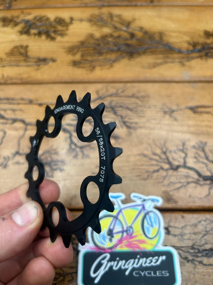 QBP Engagement Ring 20 Tooth 56/58 BCD Chainring NOS