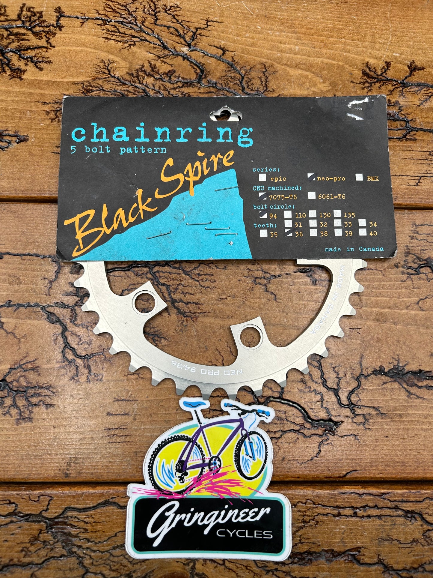 Blackspire Neo Pro 36 Tooth 94 BCD Chainring NOS