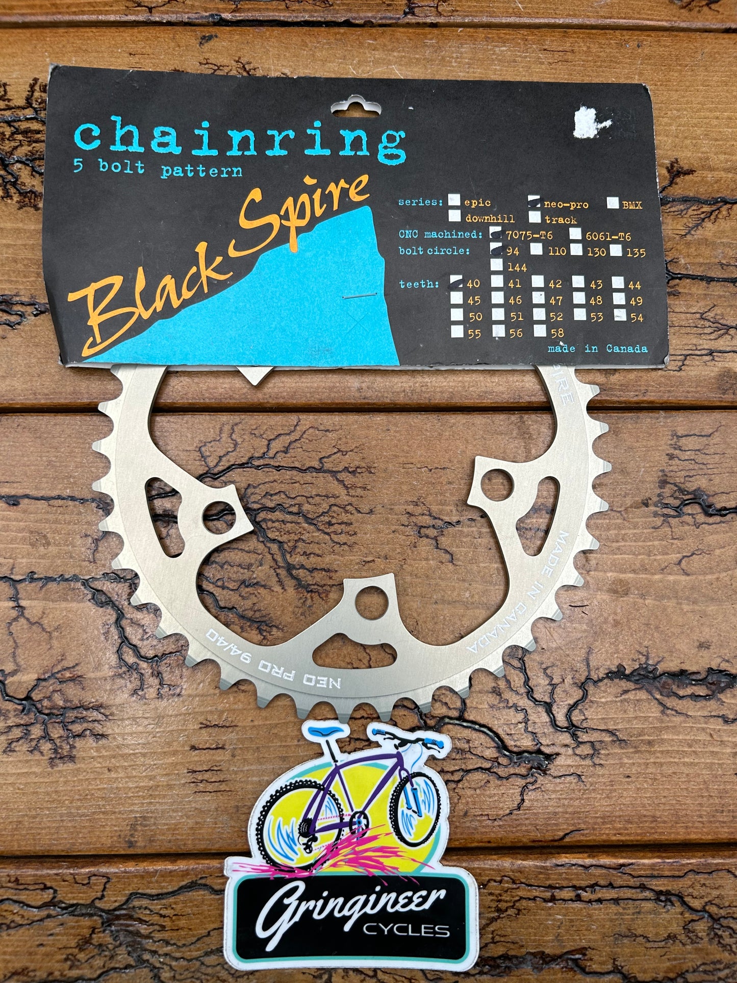 Blackspire Neo Pro 40 Tooth 94 BCD Chainring NOS