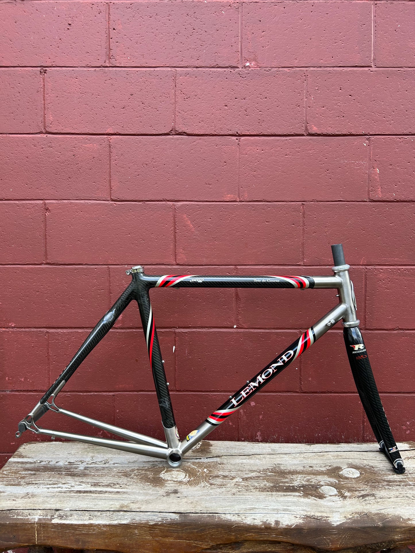 2003 53cm Lemond Tete De Course Titanium Lugged Carbon Frameset