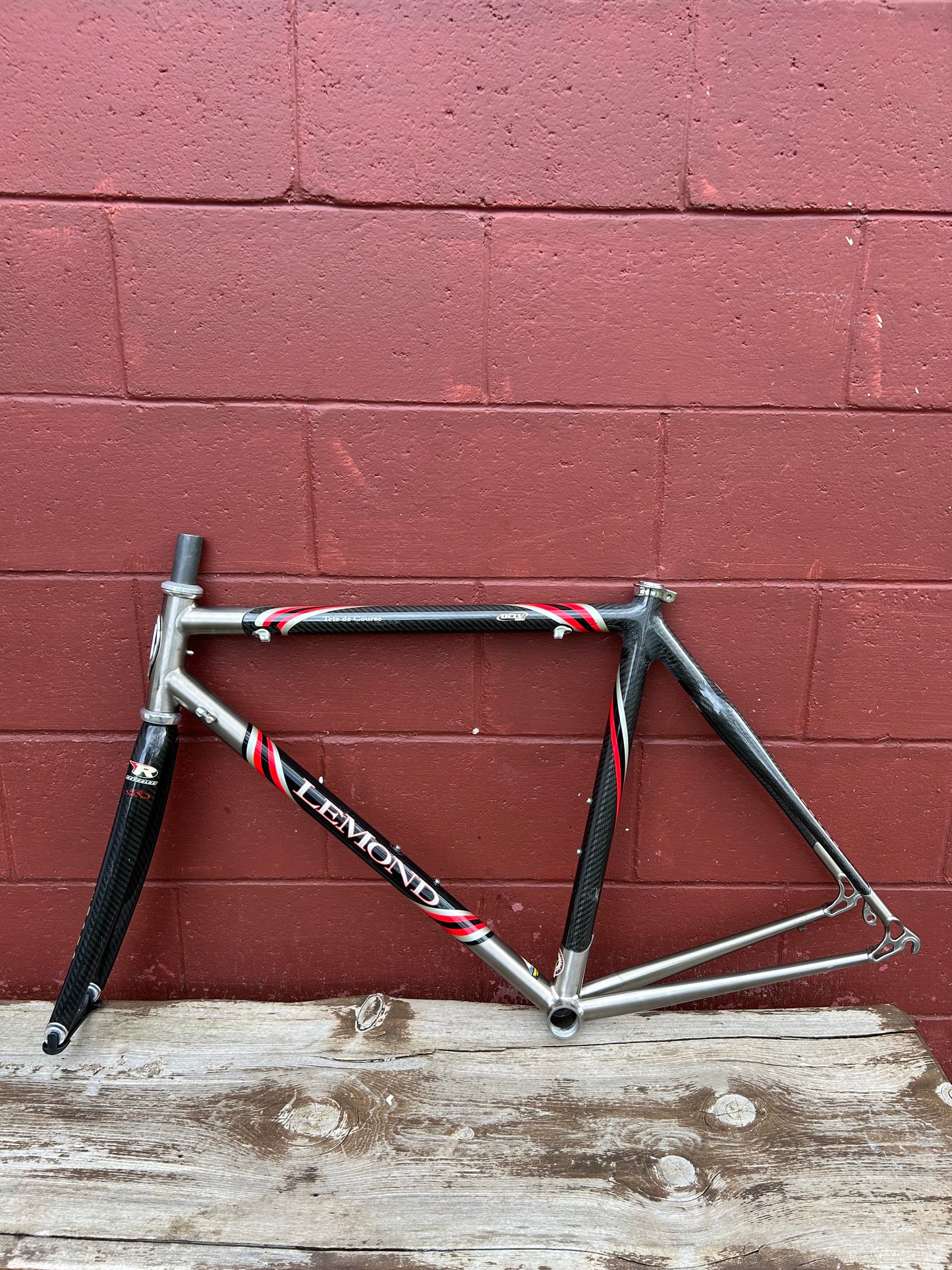 2003 53cm Lemond Tete De Course Titanium Lugged Carbon Frameset