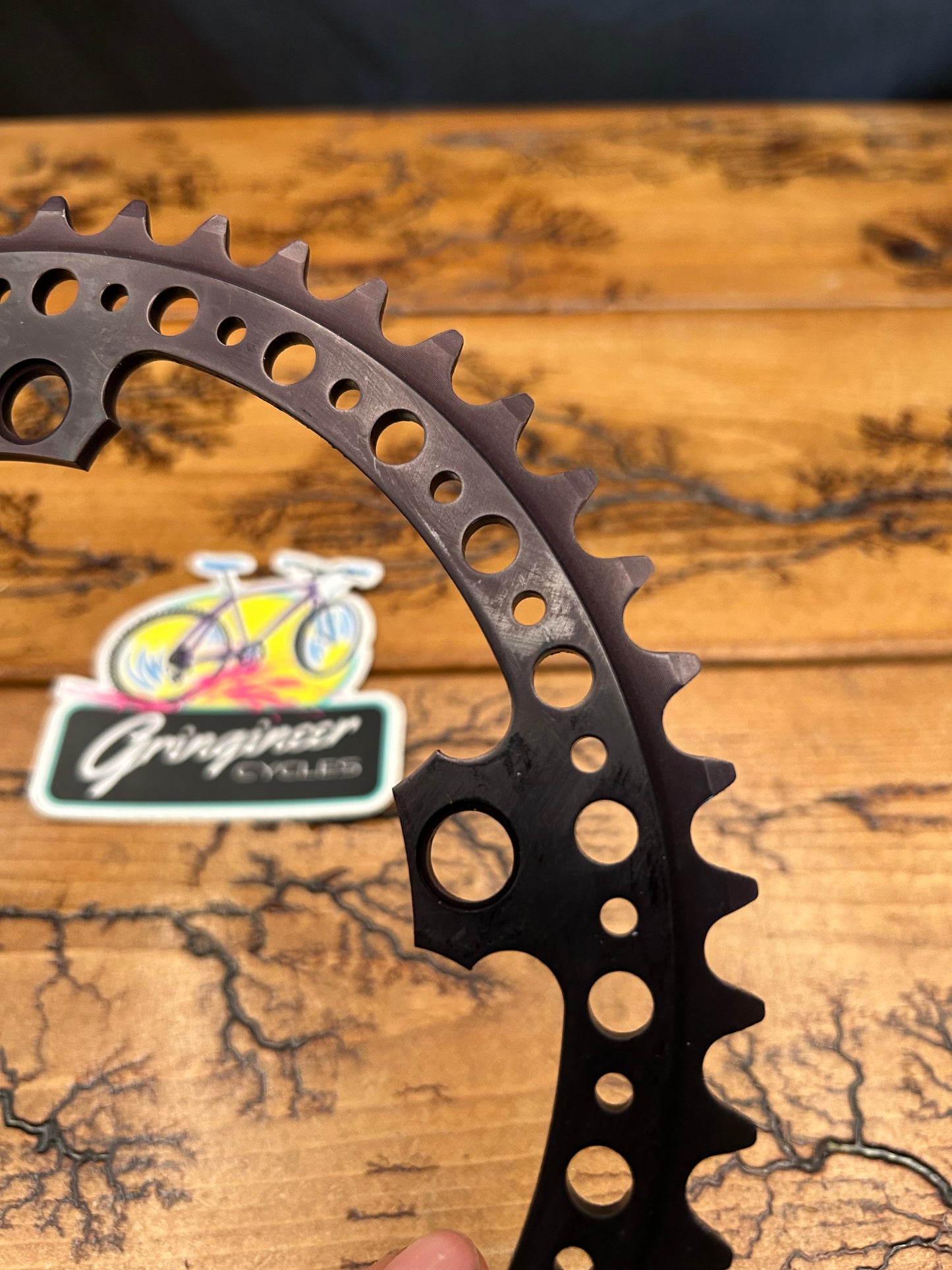 SR Sakae Royal Super Light 50 Tooth 144 BCD Drilled Black Chainring NOS