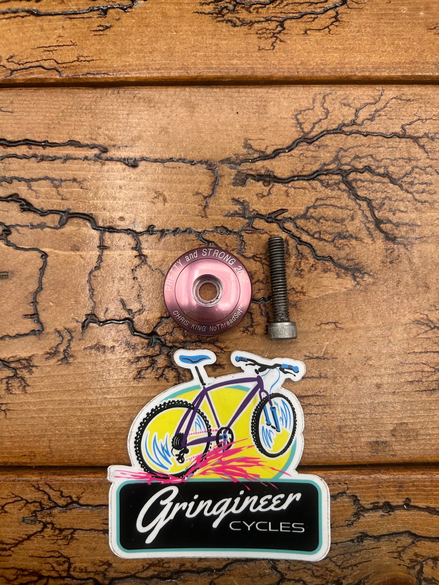 Chris King Pretty and Strong 2006 Pink 1 1/8 Threadless Top Cap