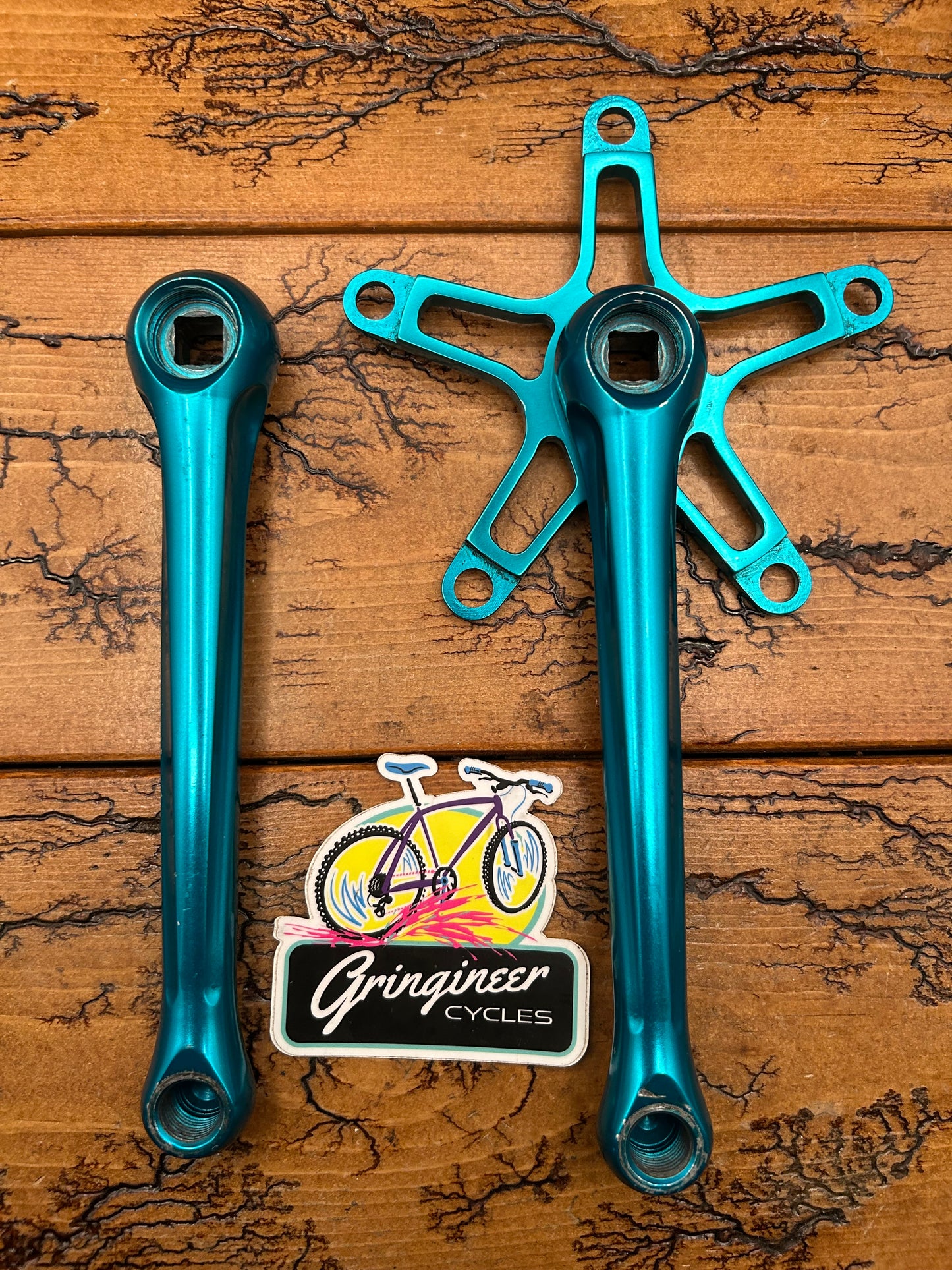 Topline Double 130 BCD 175mm Turquoise Crankset