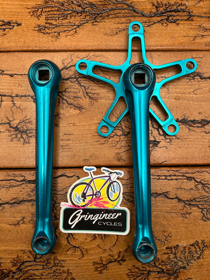 Topline Double 130 BCD 175mm Turquoise Crankset