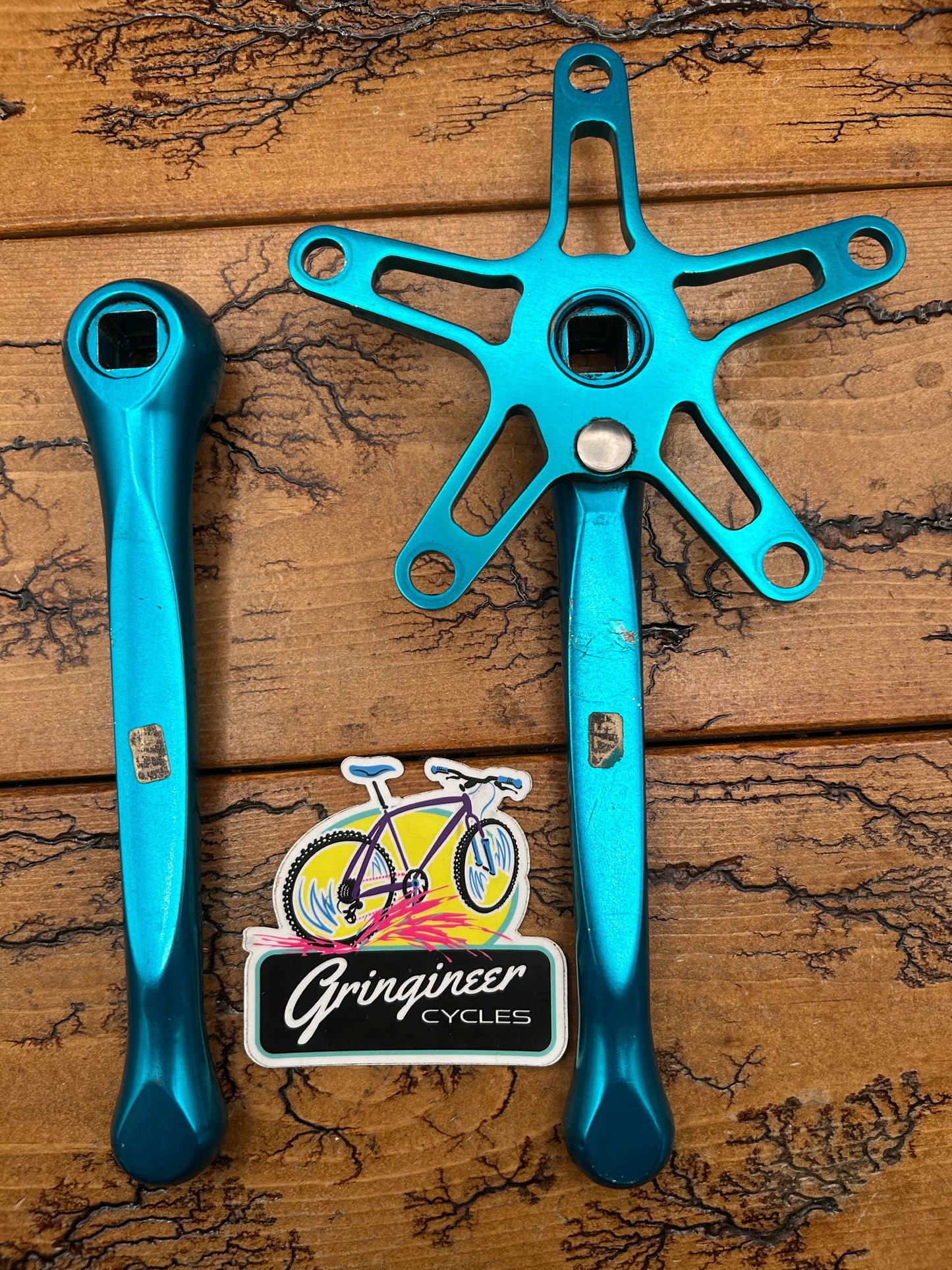 Topline Double 130 BCD 175mm Turquoise Crankset