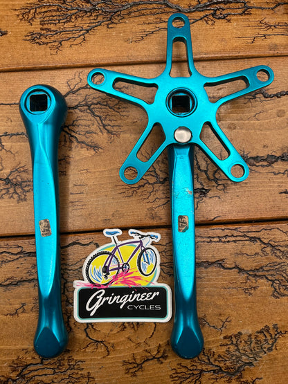 Topline Double 130 BCD 175mm Turquoise Crankset