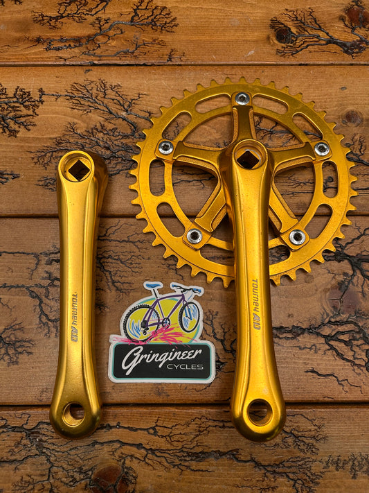 Takagi Tourney AD 170mm 44 Tooth Gold Anodized Crankset