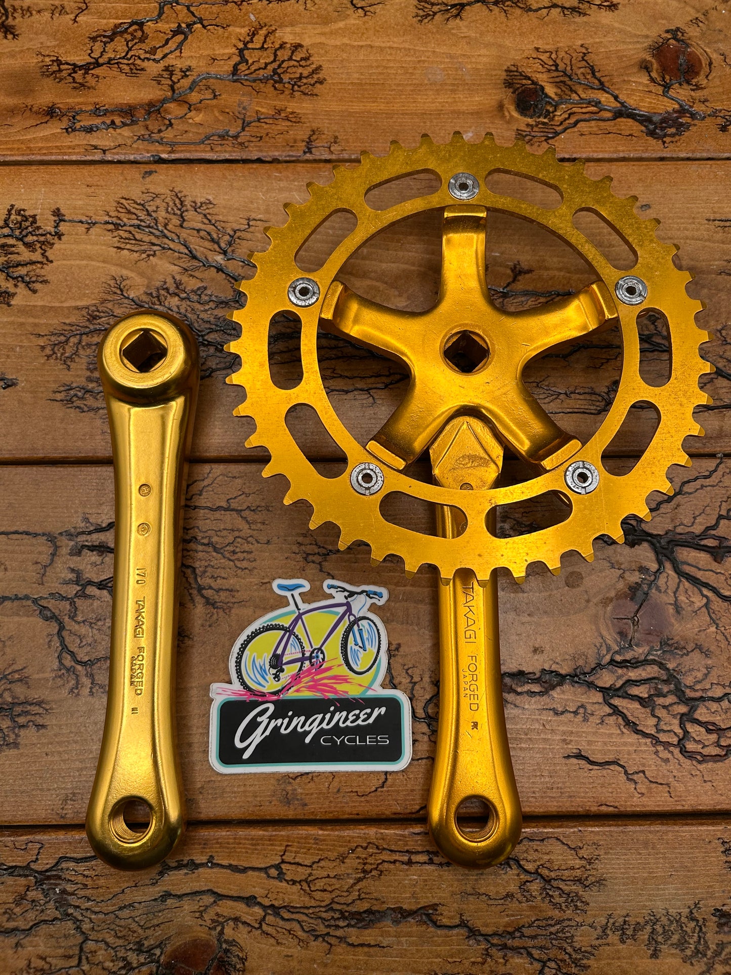 Takagi Tourney AD 170mm 44 Tooth Gold Anodized Crankset