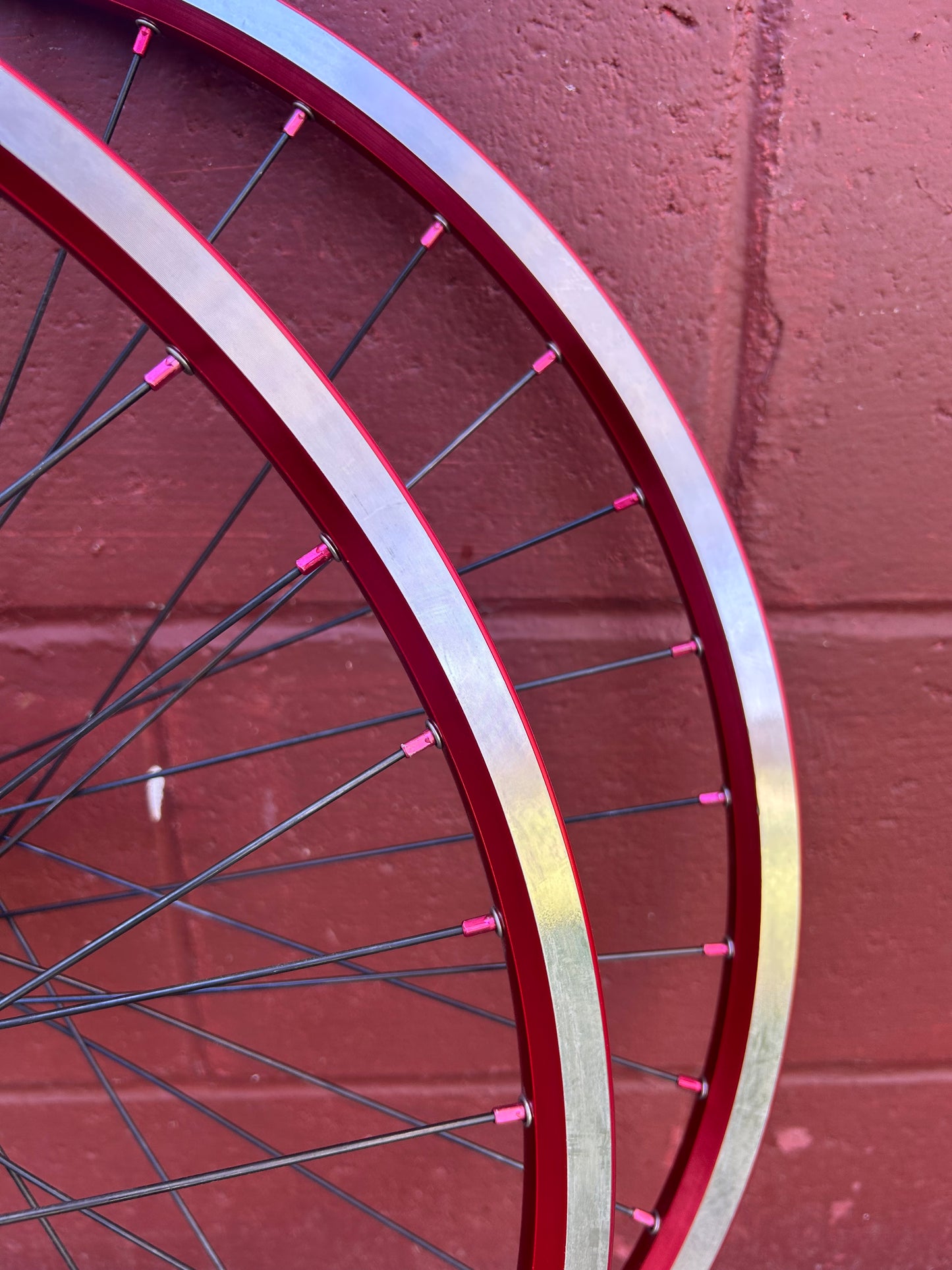 Mavic X517 Red Anodized Shimano Deore XT M752 26" Wheelset NOS