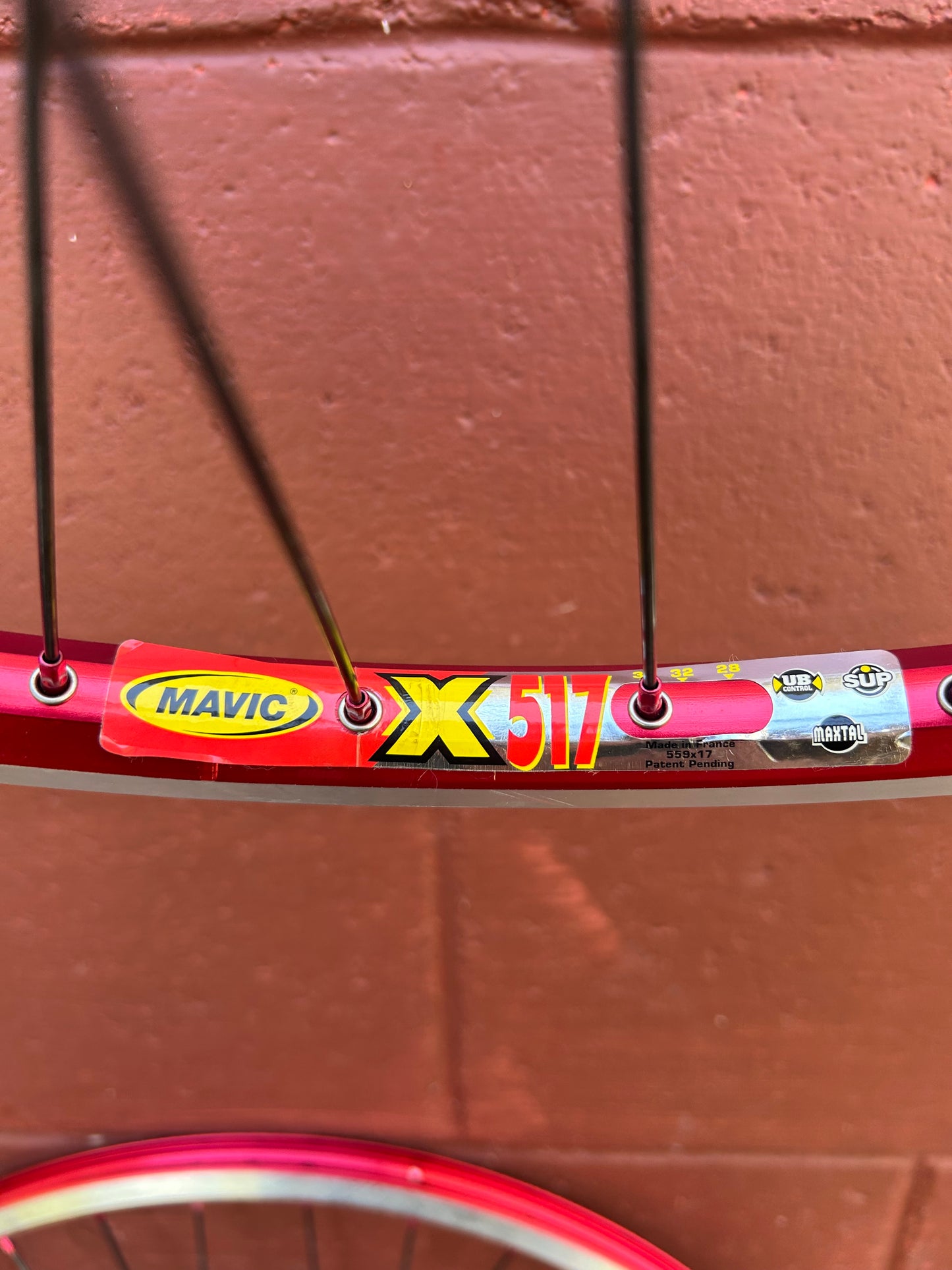 Mavic X517 Red Anodized Shimano Deore XT M752 26" Wheelset NOS