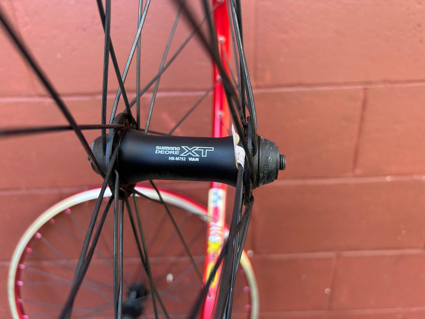 Mavic X517 Red Anodized Shimano Deore XT M752 26" Wheelset NOS