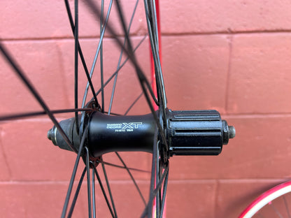 Mavic X517 Red Anodized Shimano Deore XT M752 26" Wheelset NOS