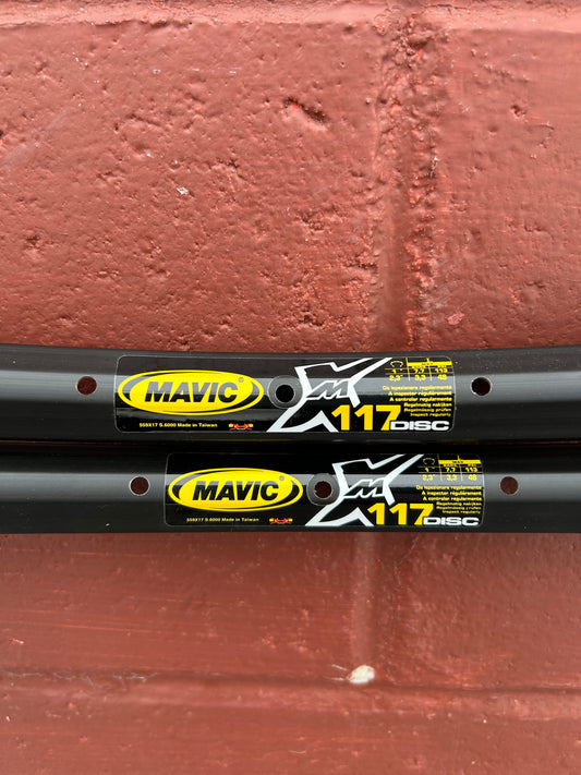 Mavic XM117 Disc 36 Hole 26 Inch Rims Set of 2 NOS