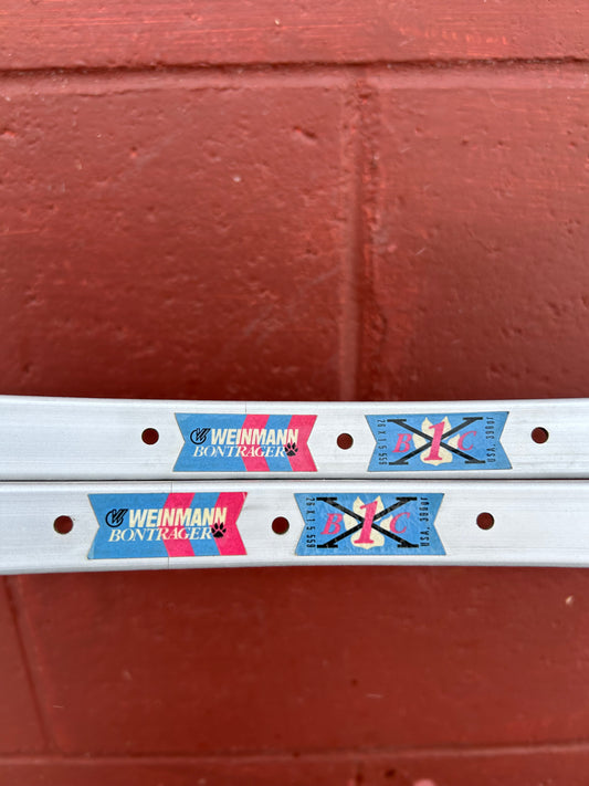 Weinmann Bontrager BCX 1 Blue Logo 32 Hole 26 Inch Rims Set of 2 NOS