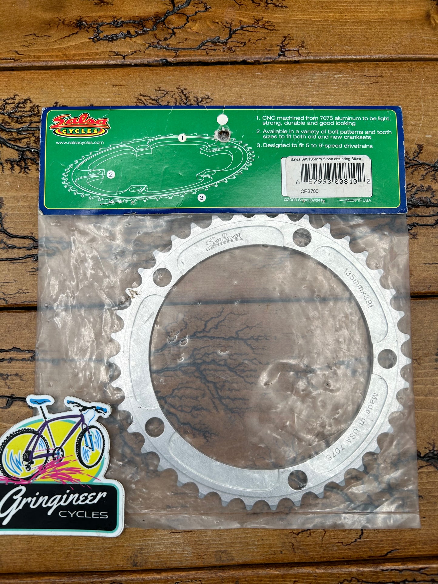 Salsa 39 Tooth 5 Bolt 135 BCD Chainring NOS