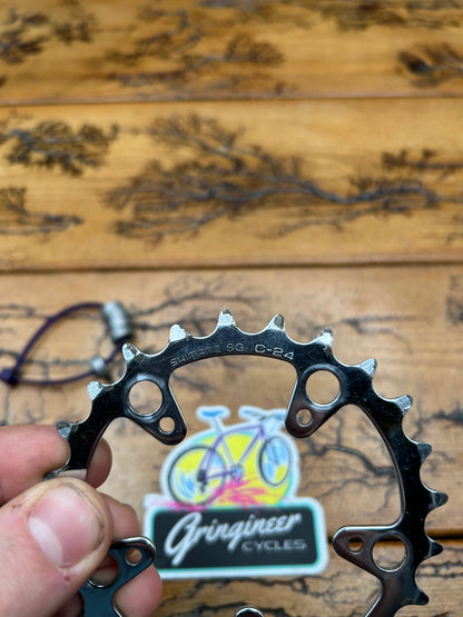 Shimano 24 Tooth 5 Bolt 74 BCD Steel Chainring