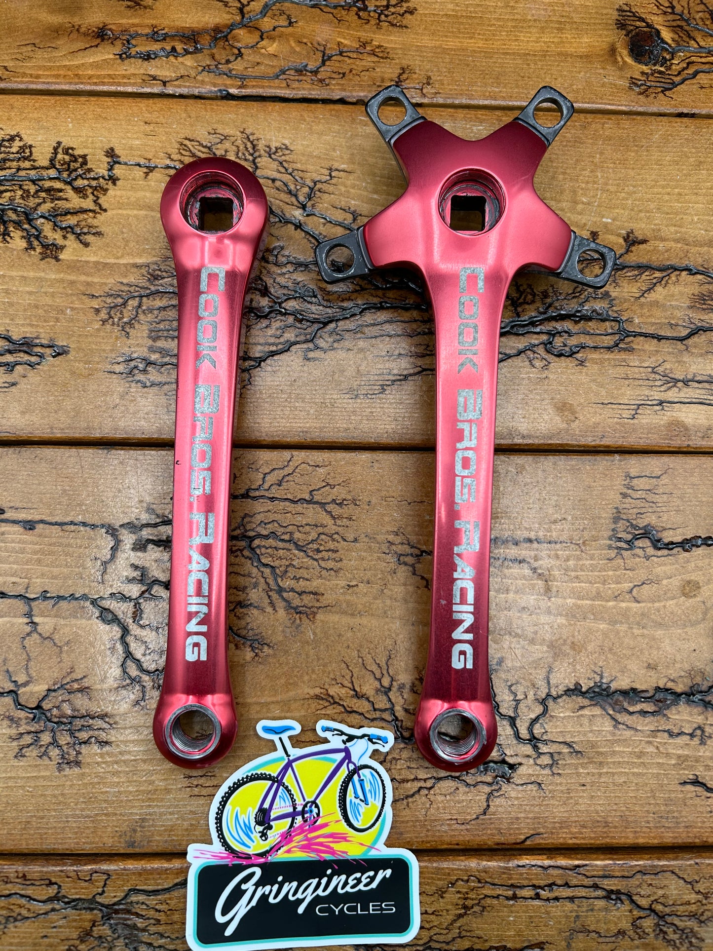 Cook Bros Racing Red Anodized E Type Crankset