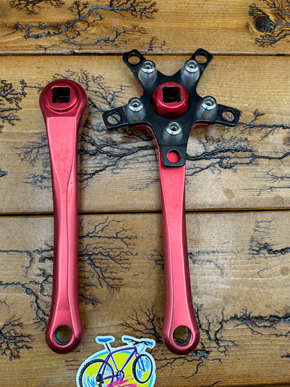 Cook Bros Racing Red Anodized E Type Crankset