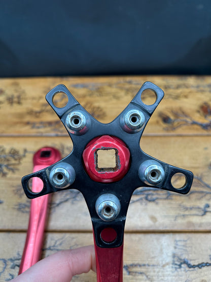 Cook Bros Racing Red Anodized E Type Crankset