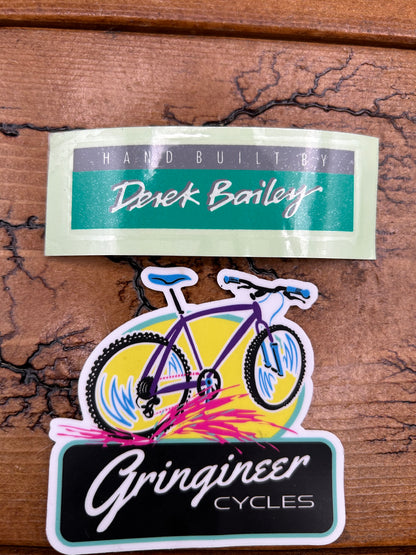 Rocky Mountain Hand Built By Derek Bailey Green and Gray Decal