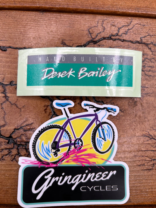 Rocky Mountain Hand Built By Derek Bailey Green and Gray Decal