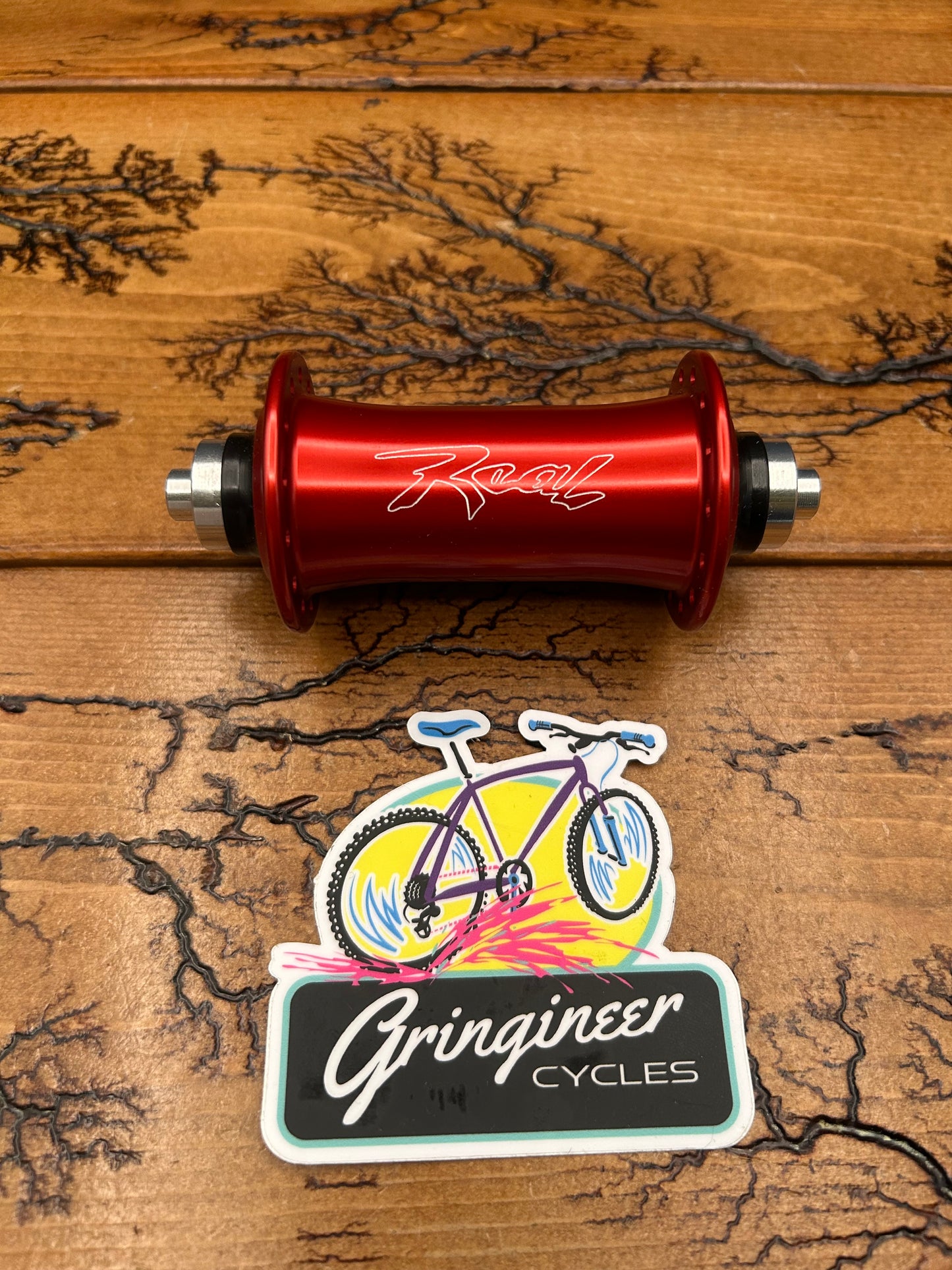 Real Design Red 28 Hole QR Rim Brake Front Hub NOS