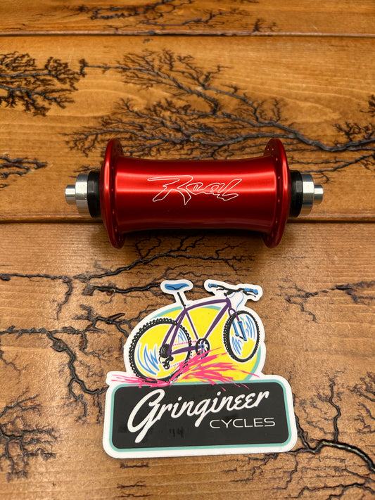 Real Design Red 28 Hole QR Rim Brake Front Hub NOS