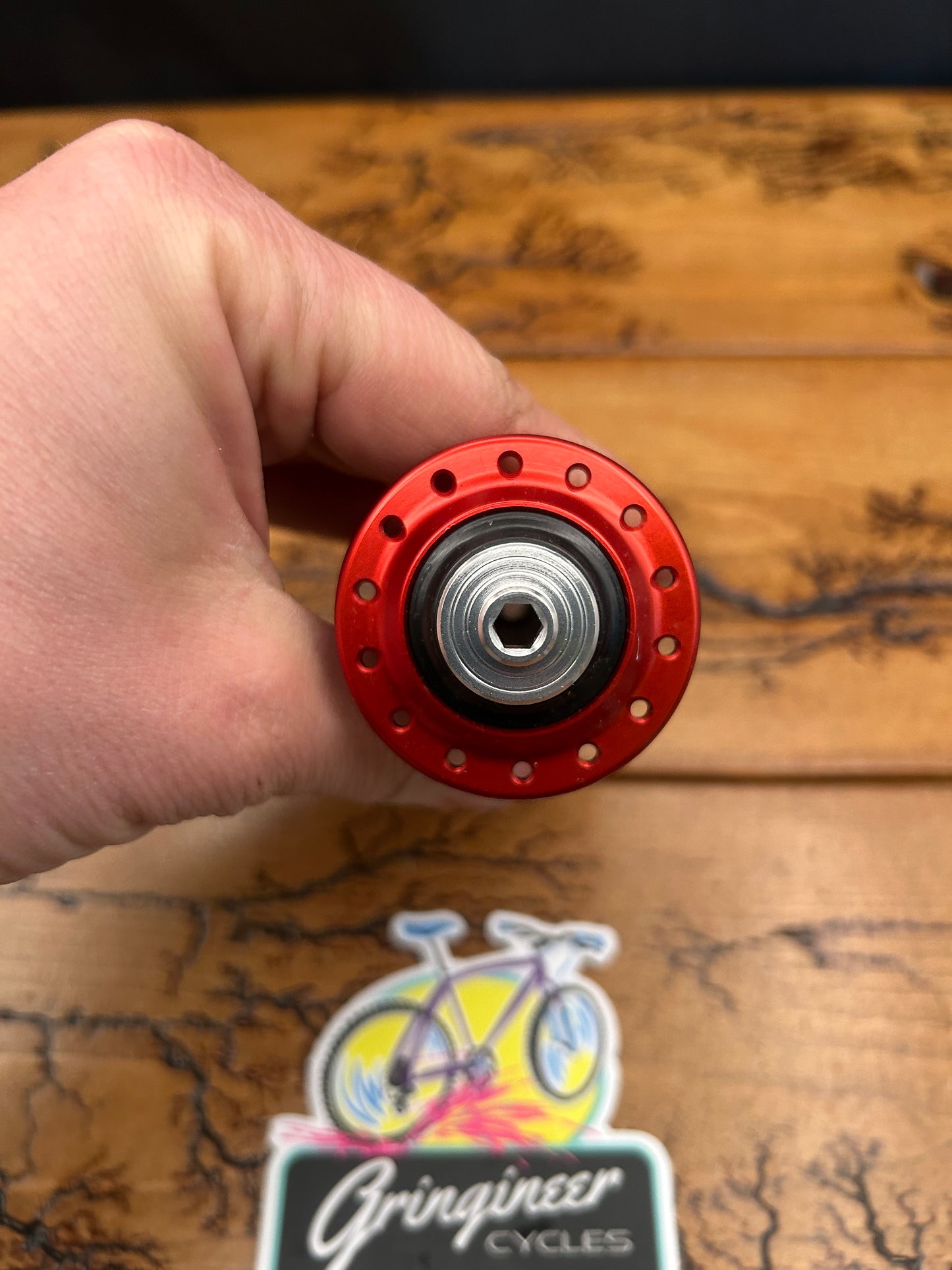Real Design Red 28 Hole QR Rim Brake Front Hub NOS