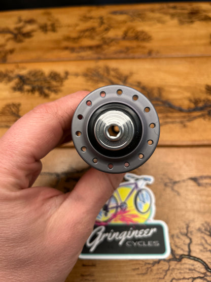 Real Design Pewter 28 Hole QR Rim Brake Front Hub NOS