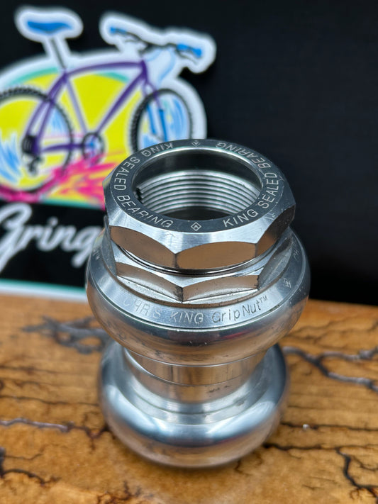 Chris King 1 Inch Silver No Logo GripNut Threaded Headset