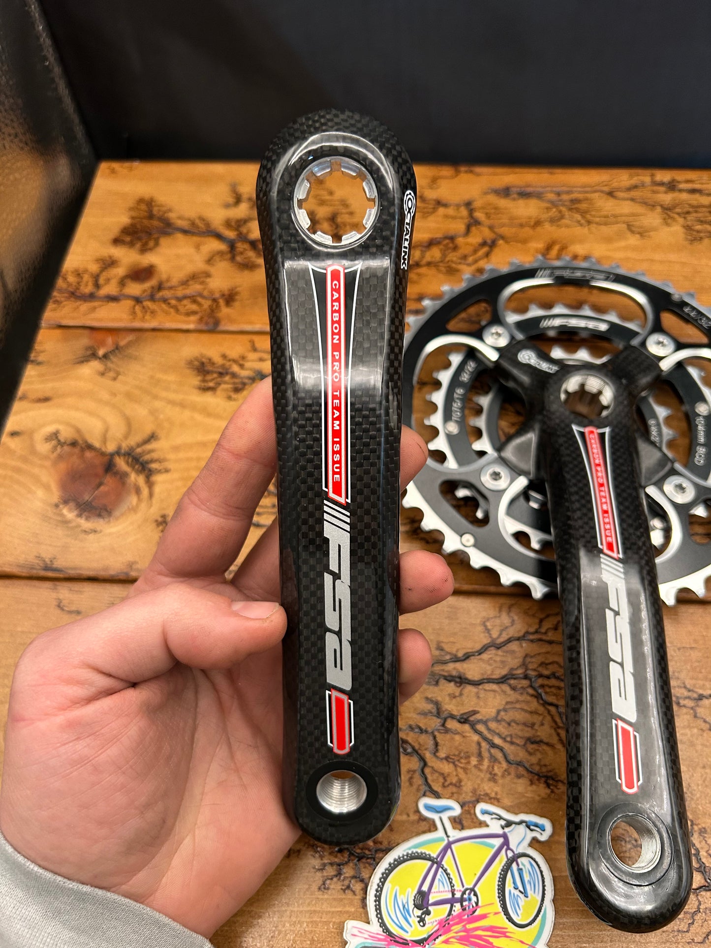 FSA Team Issue Carbon ATB 44/32/22 9 Speed 170mm Carbon Crankset NOS