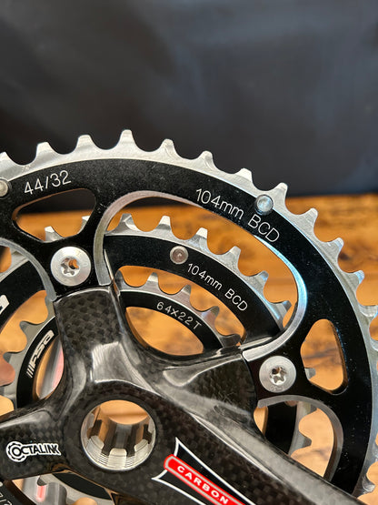 FSA Team Issue Carbon ATB 44/32/22 9 Speed 170mm Carbon Crankset NOS