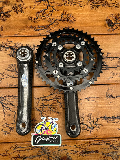 FSA Team Issue Carbon ATB 44/32/22 9 Speed 170mm Carbon Crankset NOS