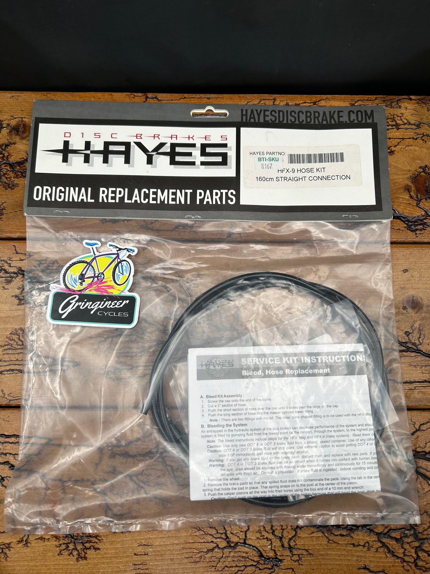 Hayes HFX-9 Hydraulic Disc Brake Hose Kit 160cm Straight Connection NOS