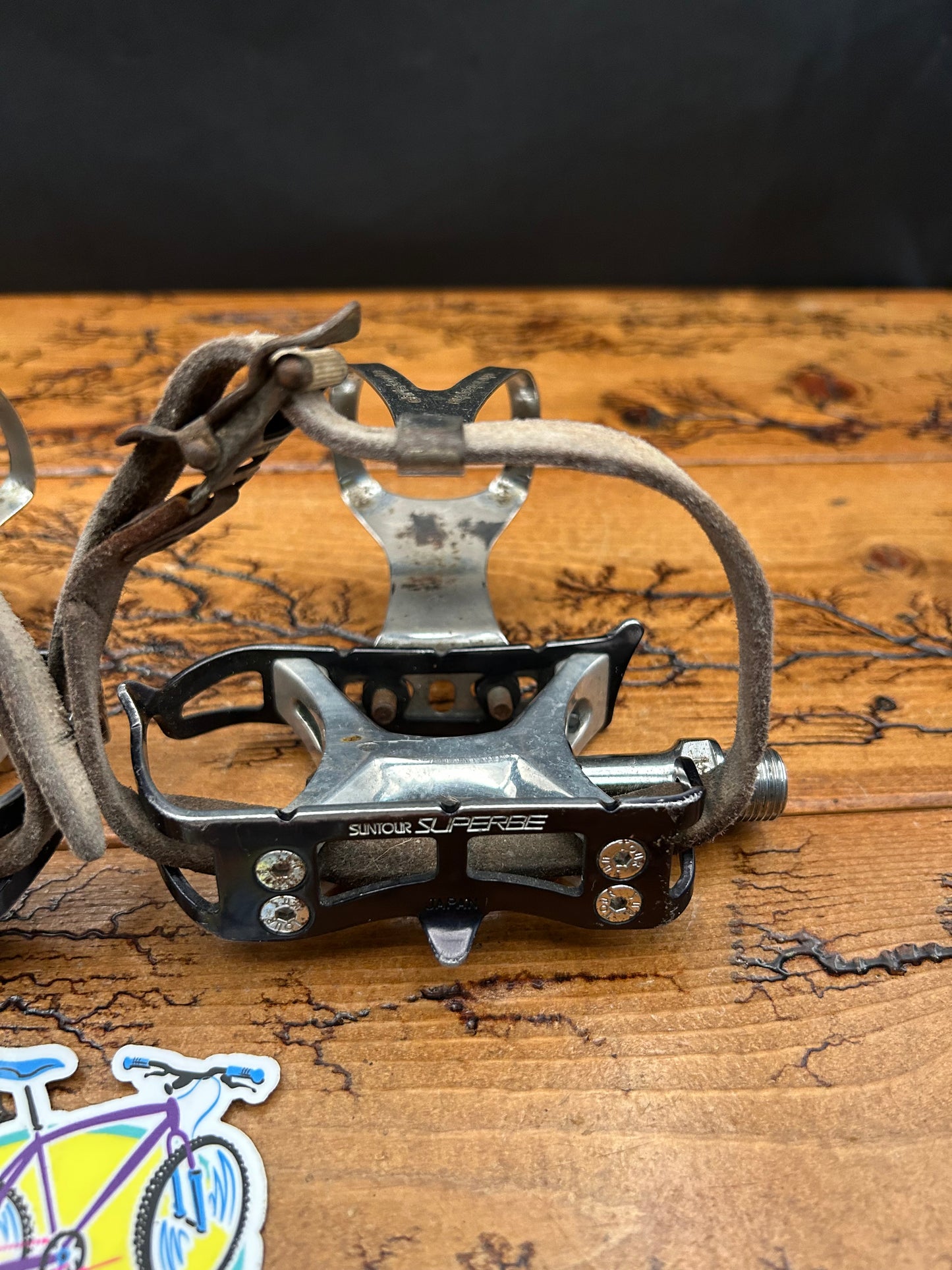 Suntour Superbe PL-4000 Pedals With Christophe Toe Cages