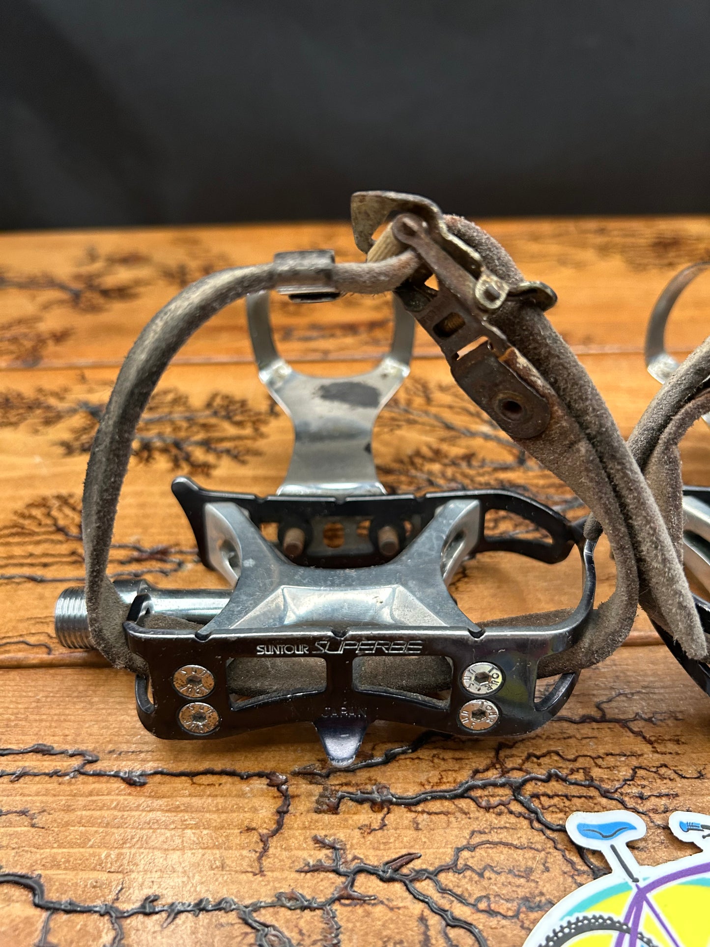 Suntour Superbe PL-4000 Pedals With Christophe Toe Cages