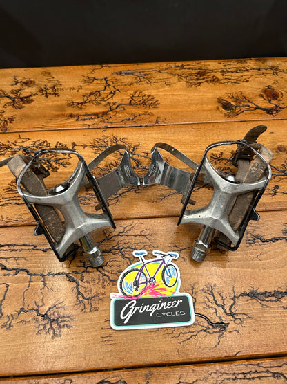 Suntour Superbe PL-4000 Pedals With Christophe Toe Cages