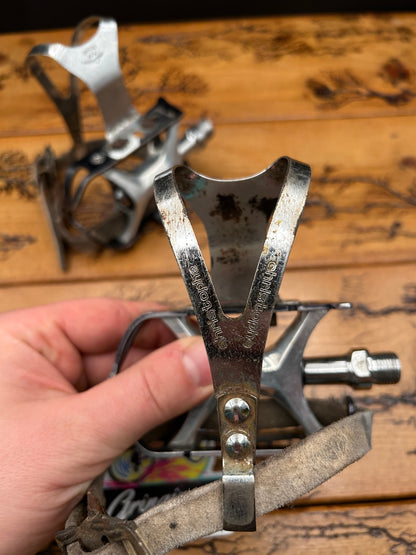 Suntour Superbe PL-4000 Pedals With Christophe Toe Cages