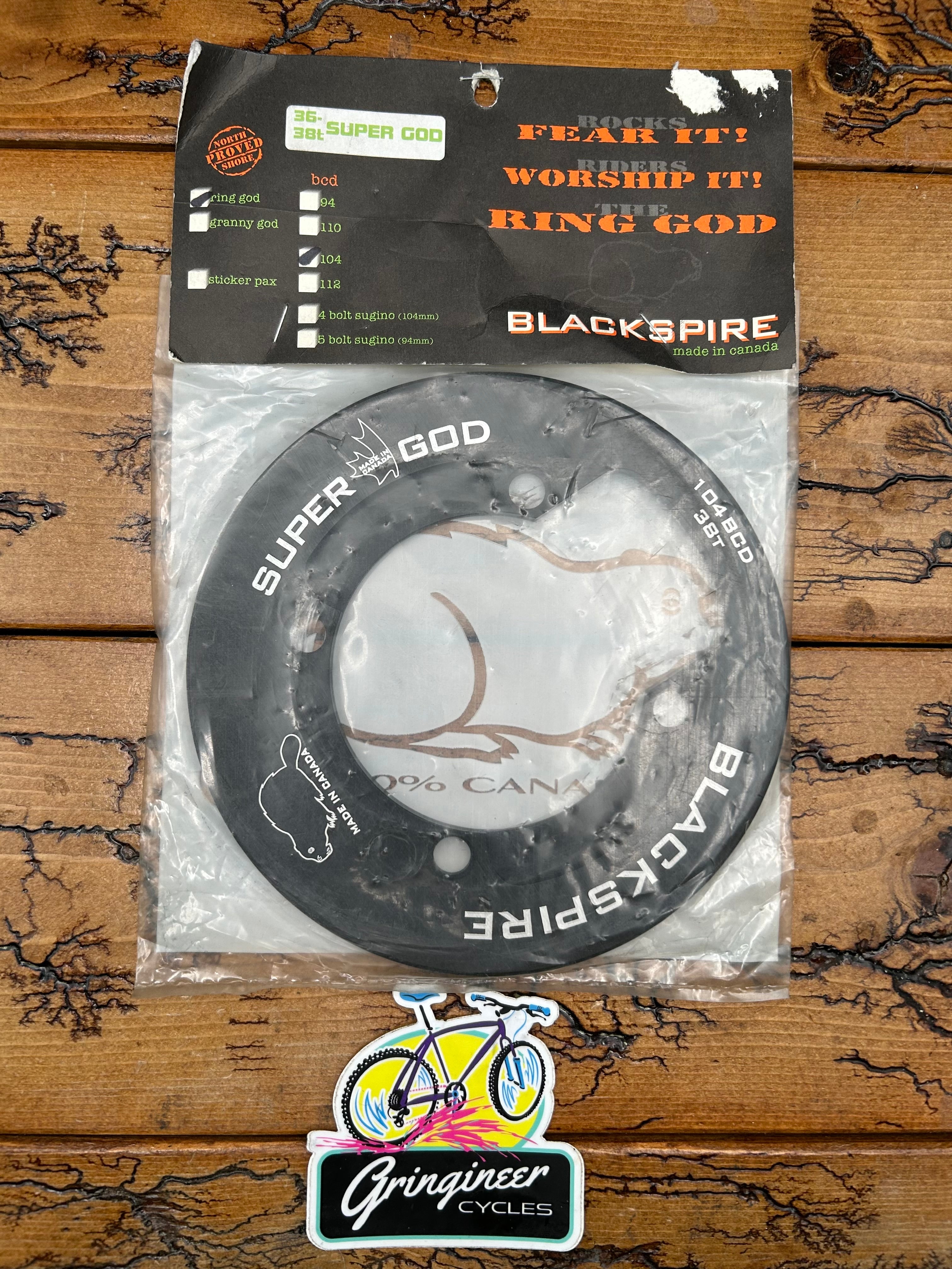 Tooth Bash Blackspire Super God 36-38 Tooth 104 BCD 4 Bolt Bash Guard NOS ...