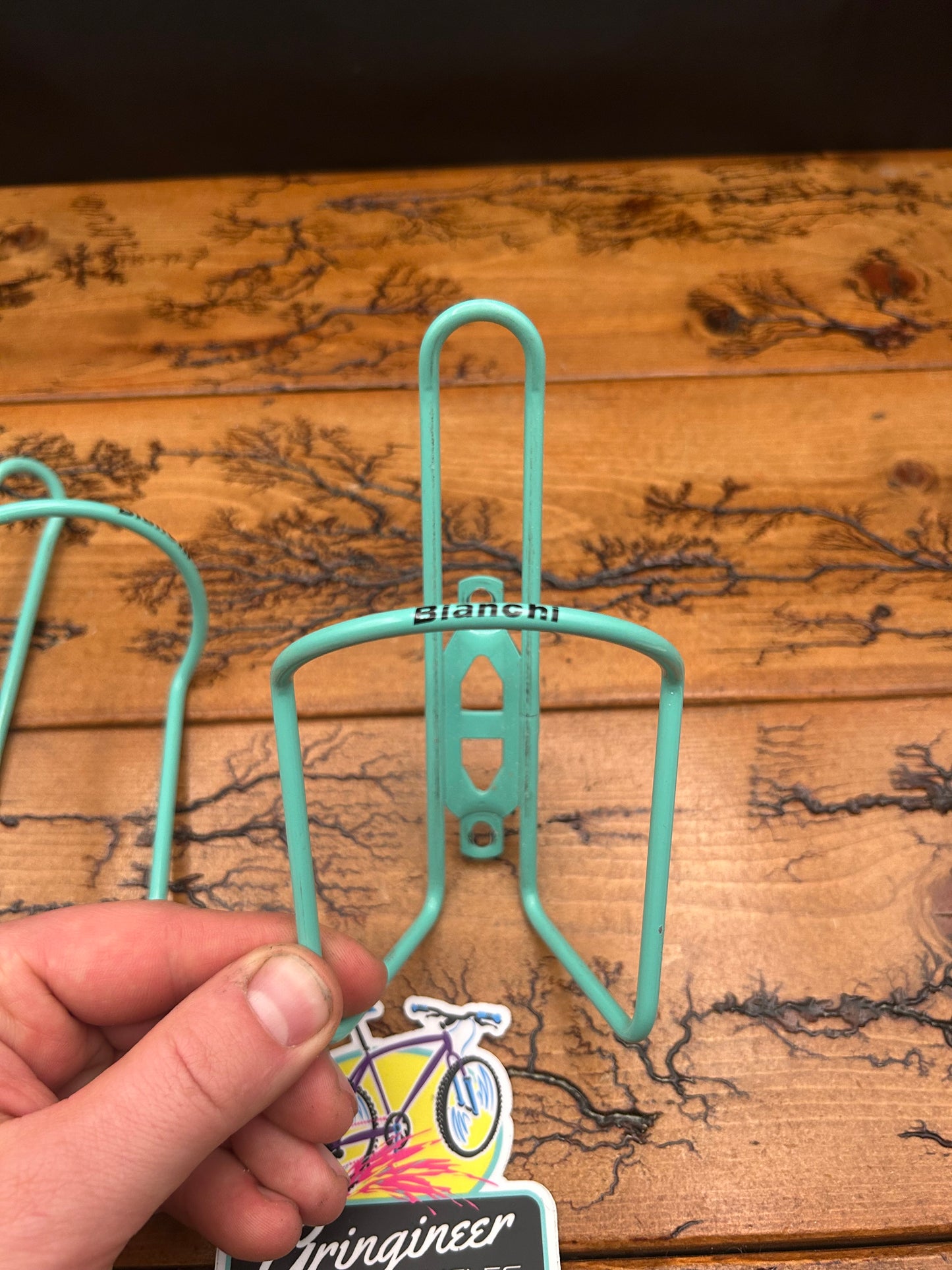 Pair Of Bianchi Celeste Water Bottle Cages