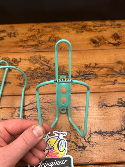Pair Of Bianchi Celeste Water Bottle Cages