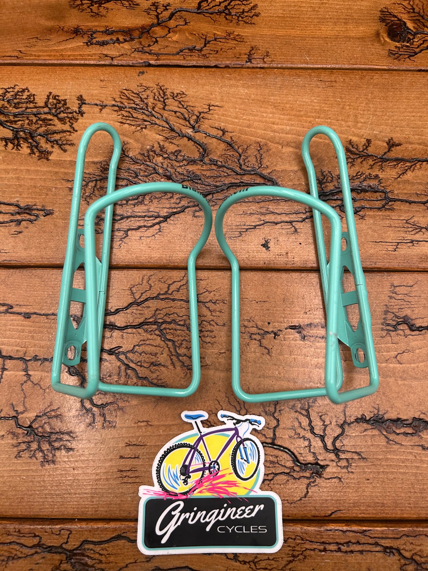Pair Of Bianchi Celeste Water Bottle Cages